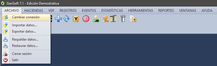 Menú archivo